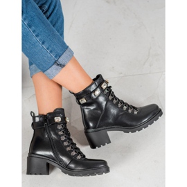 Seastar Bottes à lacets à la mode le noir 2
