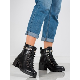Seastar Bottes à lacets à la mode le noir 5