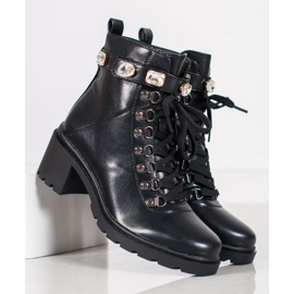 Seastar Bottes à lacets à la mode le noir 3