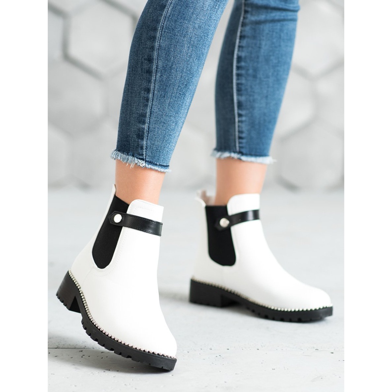 Seastar Bottines Chelsea blanches 1