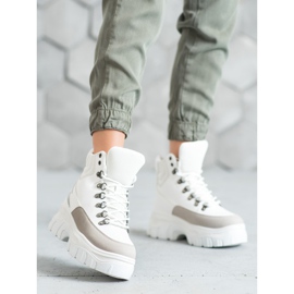 Seastar Bottes à lacets à la mode blanche 1
