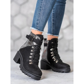 Seastar Bottines à lacets à imprimé serpent le noir 1