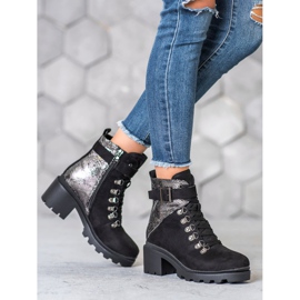 Seastar Bottines à lacets à imprimé serpent le noir 4
