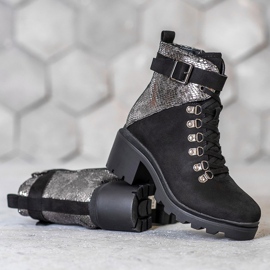 Seastar Bottines à lacets à imprimé serpent le noir 2