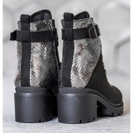 Seastar Bottines à lacets à imprimé serpent le noir 3