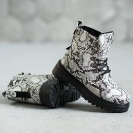 SHELOVET Trappeurs à lacets blanche multicolore 1