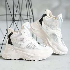 Bottines de sport à la mode blanc gris 1