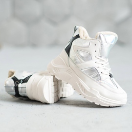 Bottines de sport à la mode blanc gris 2