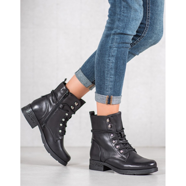 SHELOVET Bottes en éco-cuir le noir 2