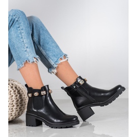Seastar Bottes avec des cristaux le noir jaune 1
