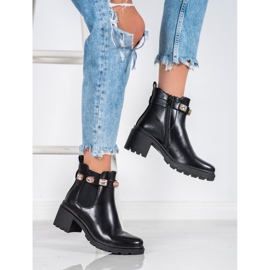 Seastar Bottes avec des cristaux le noir jaune 6