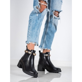 Seastar Bottes avec des cristaux le noir jaune 5
