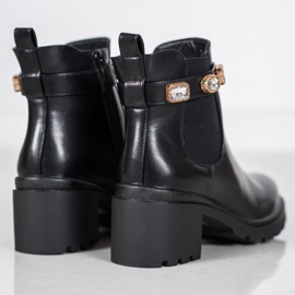 Seastar Bottes avec des cristaux le noir jaune 3
