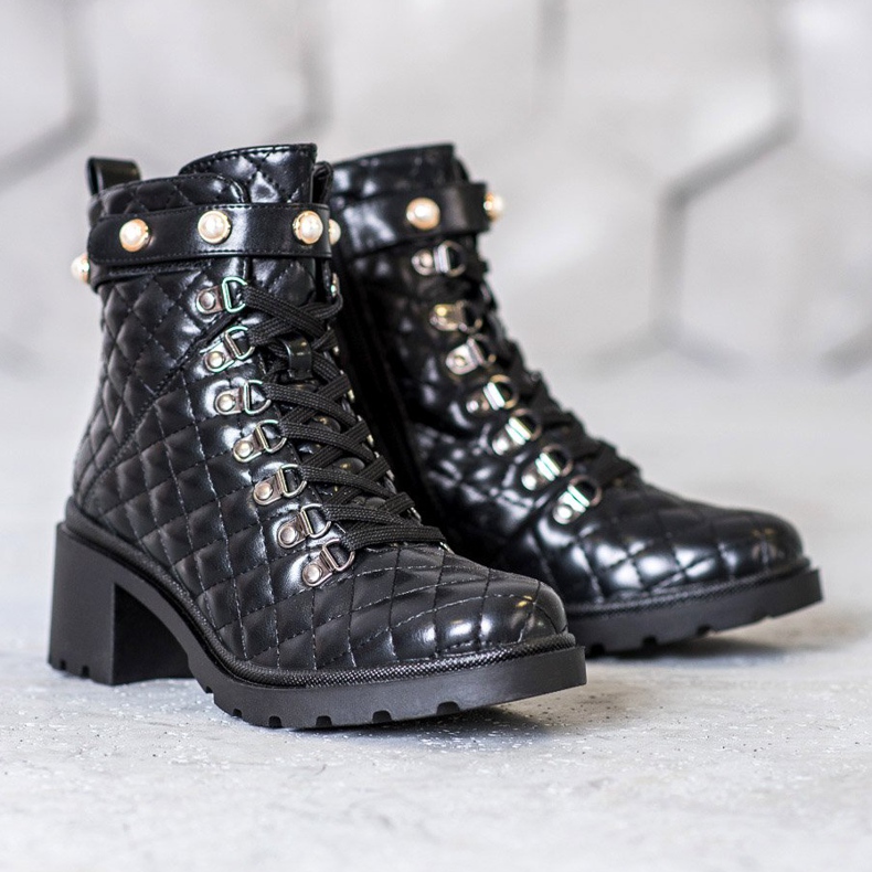 Seastar Bottes matelassées sur la plate-forme noir 1