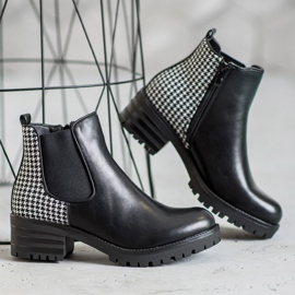 Seastar Bottines Chelsea à Motif blanche le noir 1