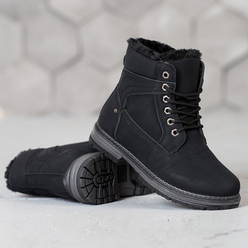 SHELOVET Trappeurs sportifs noir 1