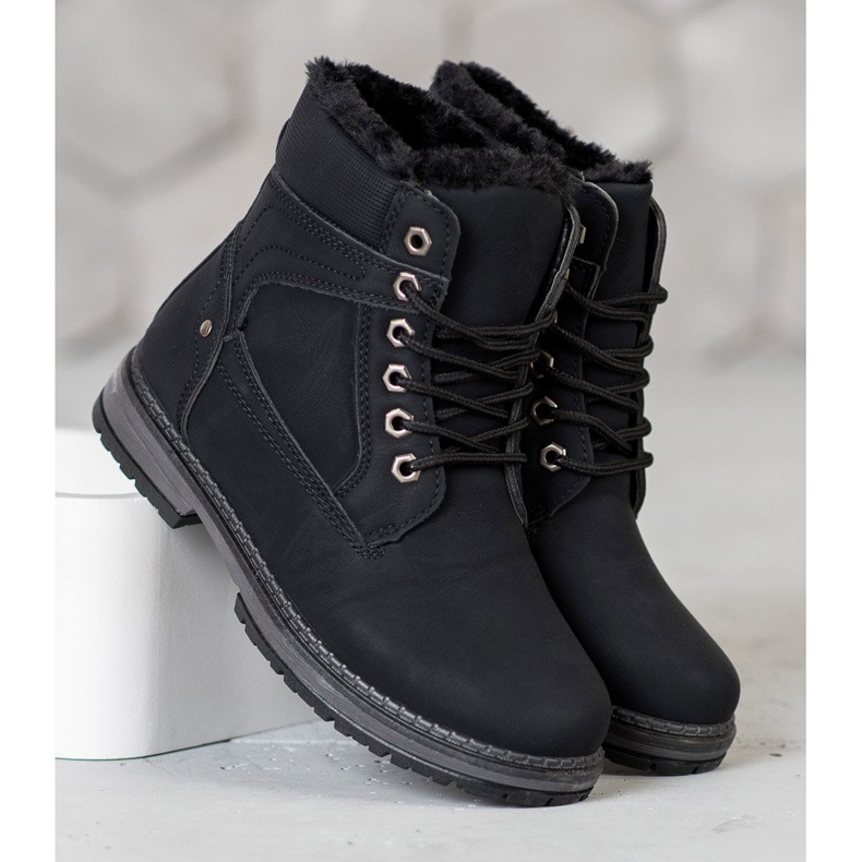 SHELOVET Trappeurs sportifs noir 2