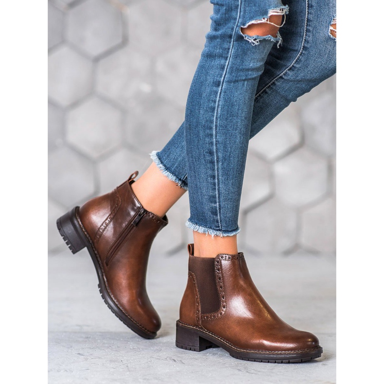 Filippo Bottes marron avec cuir écologique brun 1 Filippo Bottes marron avec cuir écologique brun 1