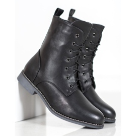 Super Me Bottes hautes en cuir écologique le noir 1