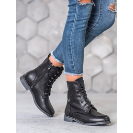 Super Me Bottes hautes en cuir écologique le noir 2