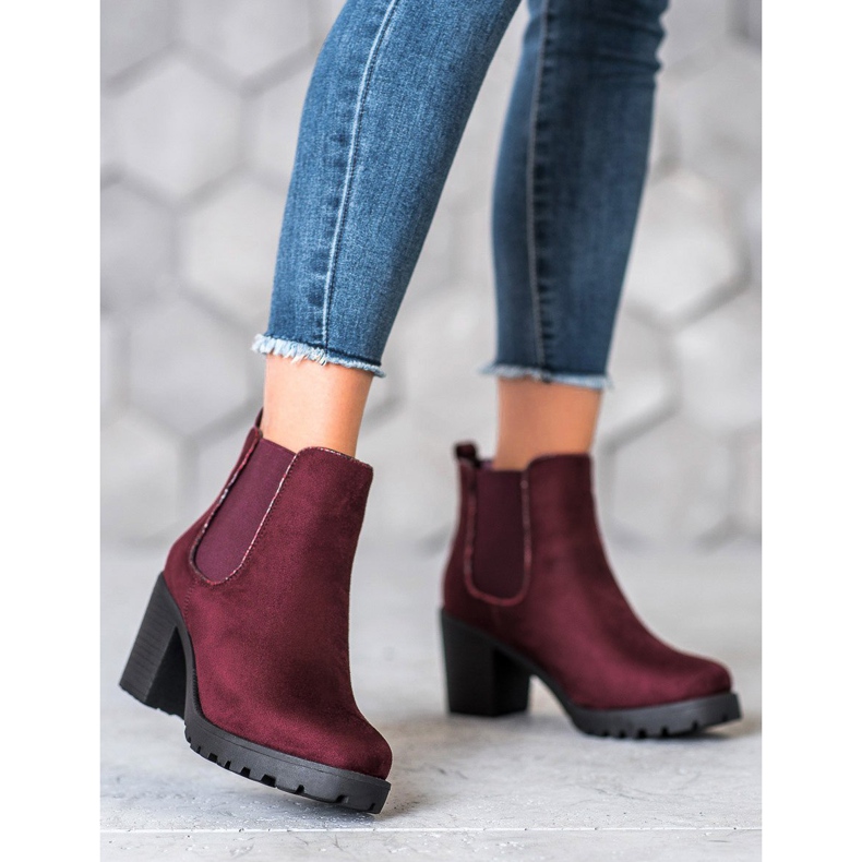 Erynn Bottines Chelsea en daim sur la plate-forme rouge 1