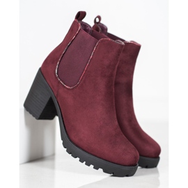 Erynn Bottines Chelsea en daim sur la plate-forme rouge 4