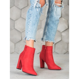 Seastar Bottines En Daim Avec Oxyde De Zirconium rouge 2