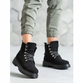 SHELOVET Trappeurs à lacets le noir 2 SHELOVET Trappeurs à lacets le noir 2