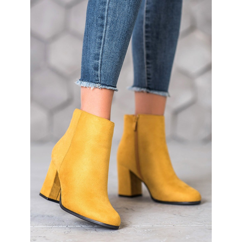 Marquiz Bottines en daim jaune 1