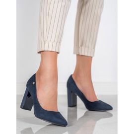 Goodin Escarpins en daim sur un pilier bleu 5