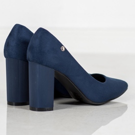 Goodin Escarpins en daim sur un pilier bleu 2