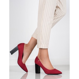 Goodin Escarpins en daim sur un pilier rouge 6