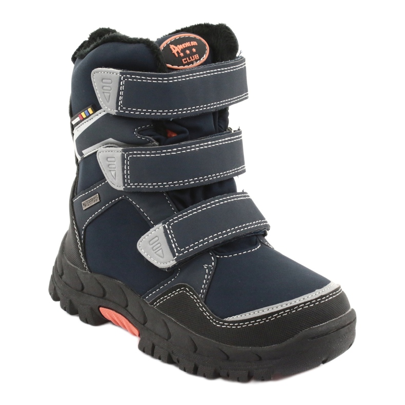 American Club Bottes avec une membrane américaine RL32 bleu marin orange 1
