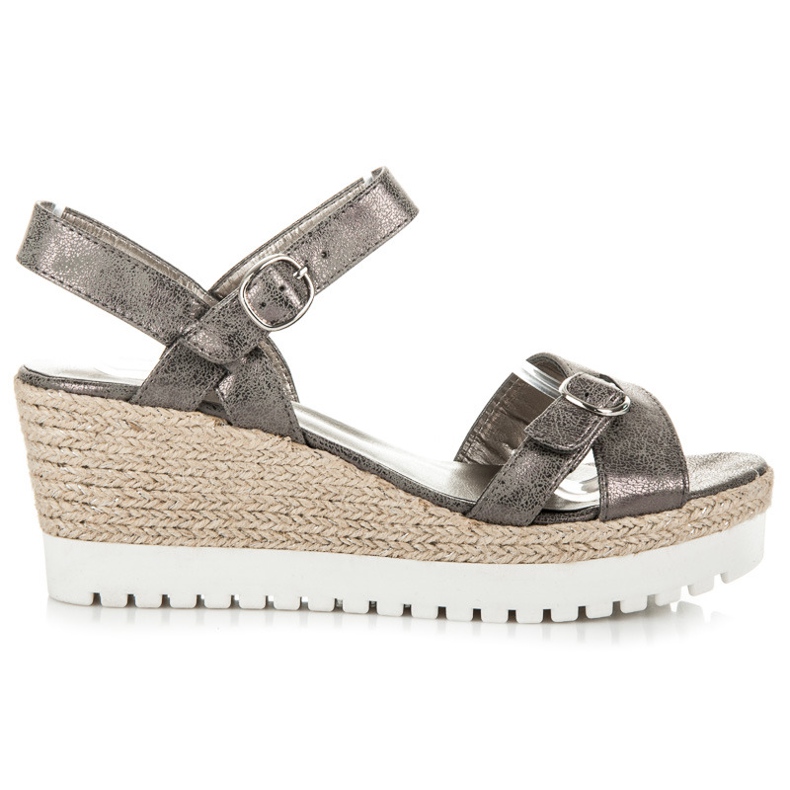 Kylie Espadrilles Sandales Argentées gris 2 Kylie Espadrilles Sandales Argentées gris 2