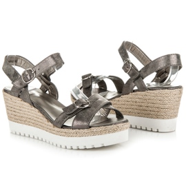 Kylie Espadrilles Sandales Argentées gris 1