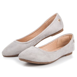 Ch. Creation Ballerines En Daim Avec Ruban gris 5