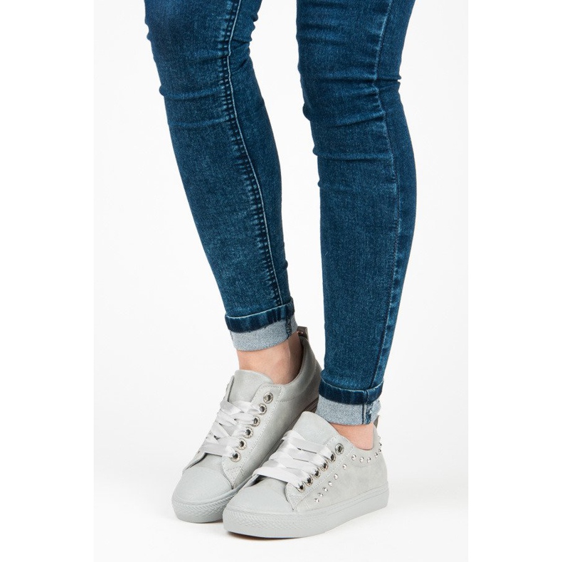 Baskets grises à ruban 1