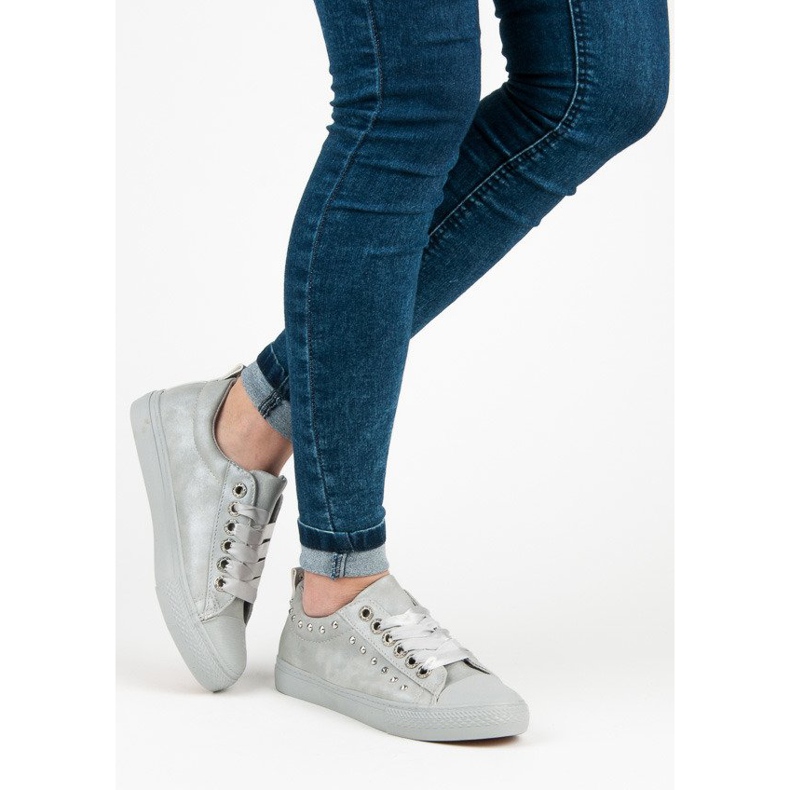 Baskets grises à ruban 2