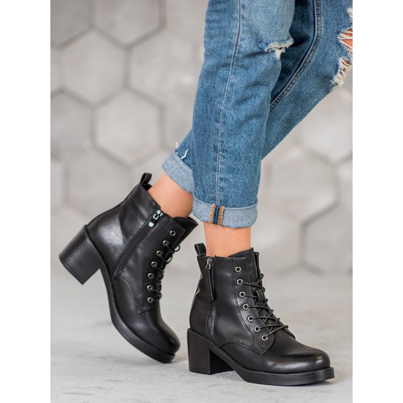 SHELOVET Bottines à lacets noir 2