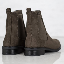 SDS Bottines Chelsea en daim vert 2