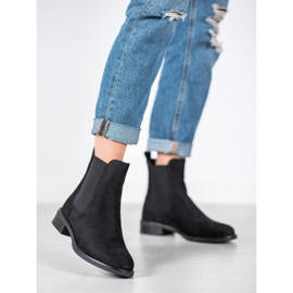 SDS Bottines Chelsea en daim le noir 5
