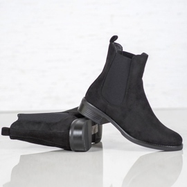 SDS Bottines Chelsea en daim noir 2