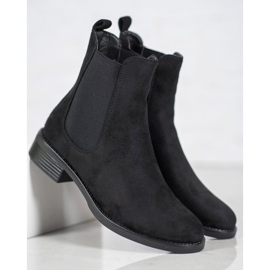 SDS Bottines Chelsea en daim le noir 3
