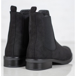 SDS Bottines Chelsea en daim le noir 4