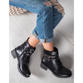 SHELOVET Travailleurs lacés le noir 2