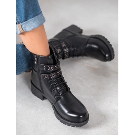 SHELOVET Travailleurs lacés le noir 1