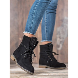 Bottes avec des cristaux le noir 5