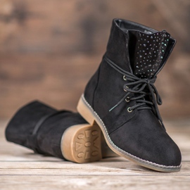 Bottes avec des cristaux le noir 1