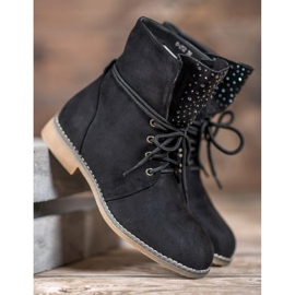 Bottes avec des cristaux le noir 2