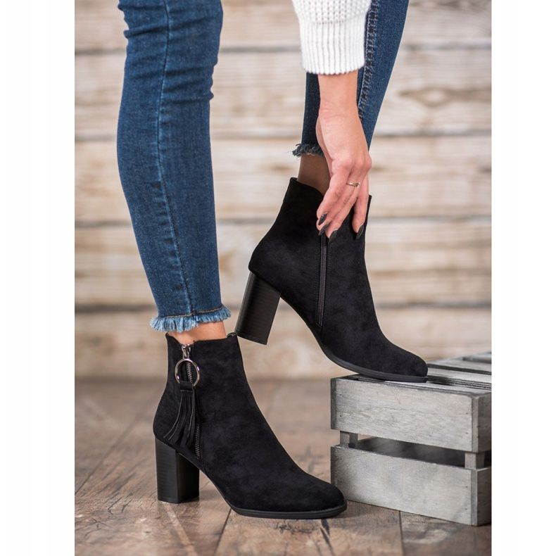 Filippo Bottes en daim élégantes noir 1